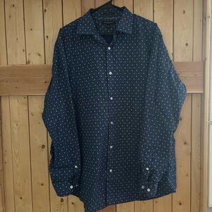 Men's Banana Republic Navy Blue Patterned Shirt